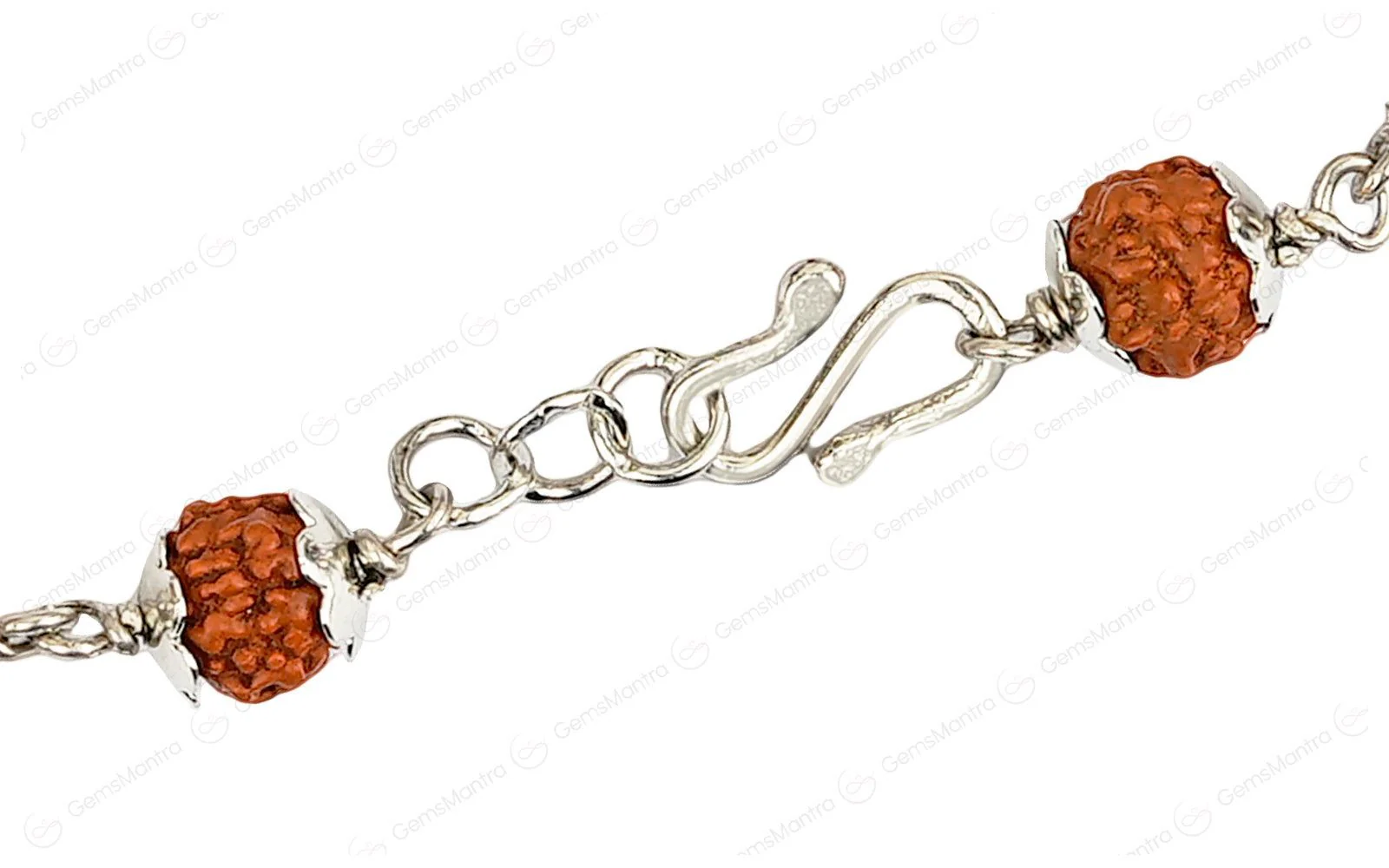 Original 5 Mukhi Rudraksha Silver Pearl Bracelet for Kids with Certificate - Image 4